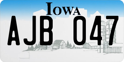 IA license plate AJB047