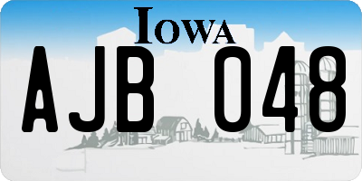 IA license plate AJB048