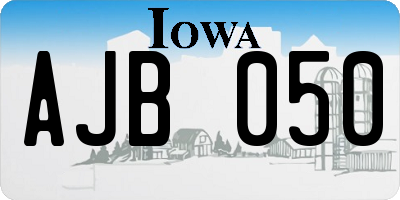 IA license plate AJB050