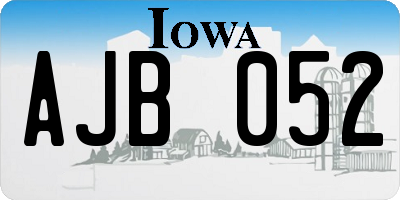 IA license plate AJB052