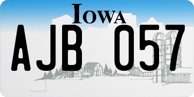 IA license plate AJB057