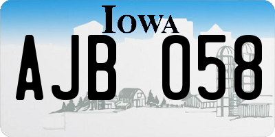 IA license plate AJB058