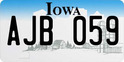 IA license plate AJB059