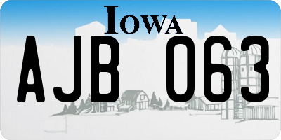 IA license plate AJB063
