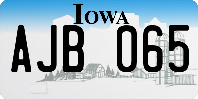 IA license plate AJB065