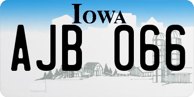 IA license plate AJB066