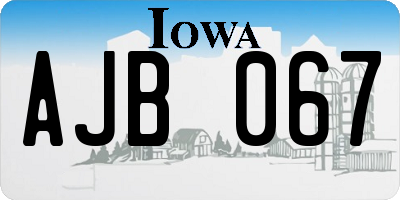 IA license plate AJB067