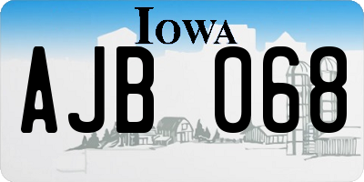 IA license plate AJB068