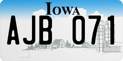 IA license plate AJB071