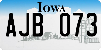 IA license plate AJB073