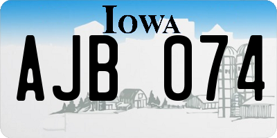 IA license plate AJB074