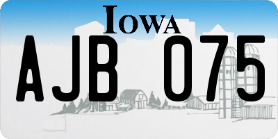 IA license plate AJB075