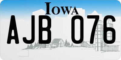 IA license plate AJB076