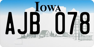 IA license plate AJB078