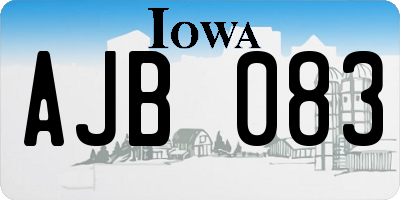 IA license plate AJB083