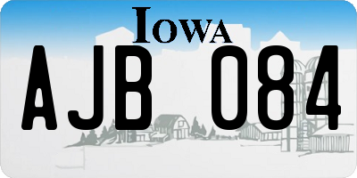 IA license plate AJB084