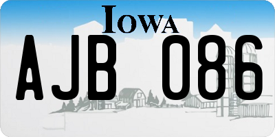 IA license plate AJB086