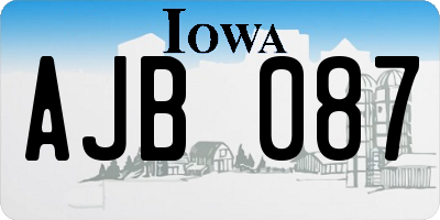 IA license plate AJB087