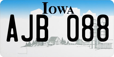 IA license plate AJB088