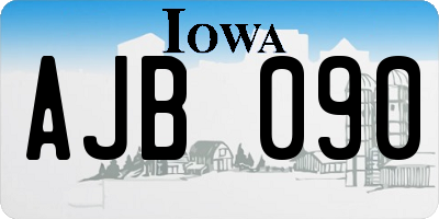 IA license plate AJB090