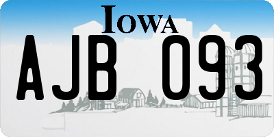 IA license plate AJB093