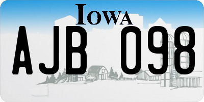 IA license plate AJB098