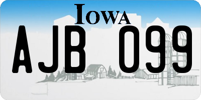 IA license plate AJB099