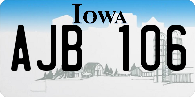 IA license plate AJB106