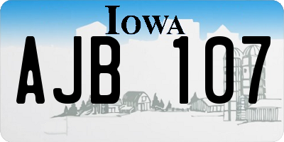 IA license plate AJB107