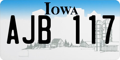 IA license plate AJB117