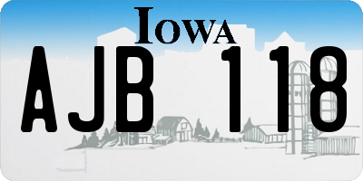 IA license plate AJB118