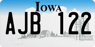 IA license plate AJB122