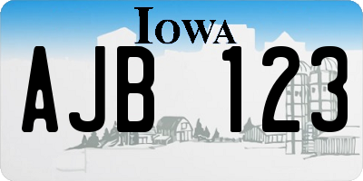 IA license plate AJB123