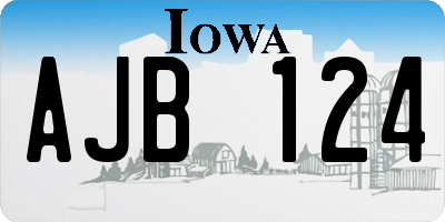 IA license plate AJB124