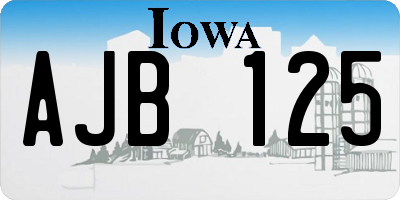 IA license plate AJB125