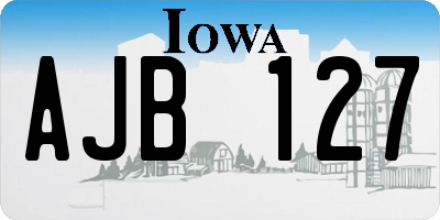 IA license plate AJB127