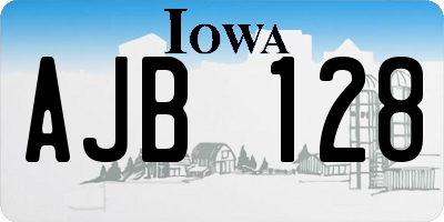 IA license plate AJB128