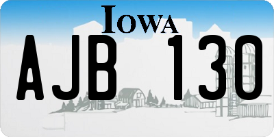 IA license plate AJB130