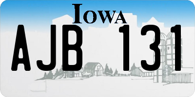 IA license plate AJB131
