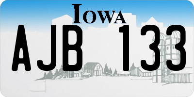 IA license plate AJB133
