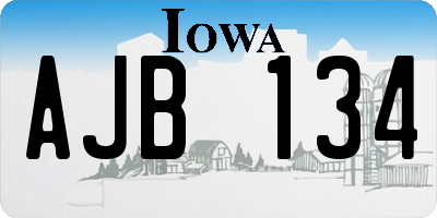 IA license plate AJB134