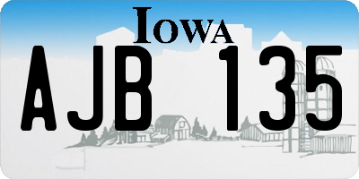 IA license plate AJB135