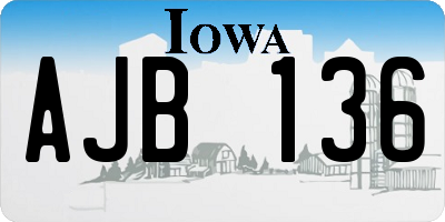 IA license plate AJB136