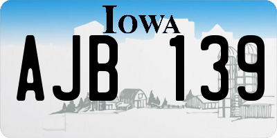 IA license plate AJB139