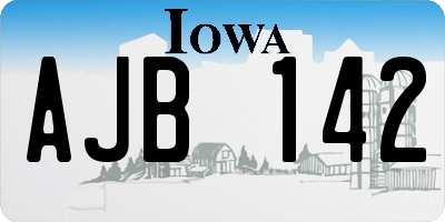 IA license plate AJB142