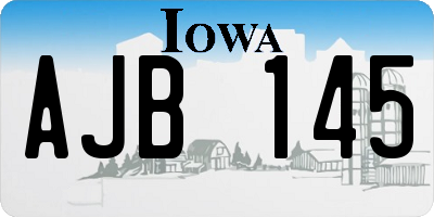 IA license plate AJB145