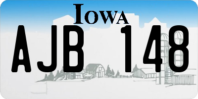 IA license plate AJB148