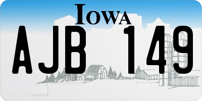 IA license plate AJB149