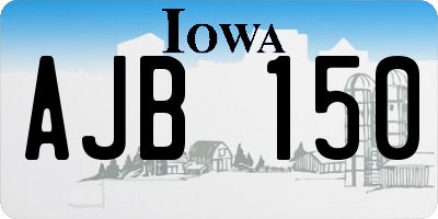 IA license plate AJB150