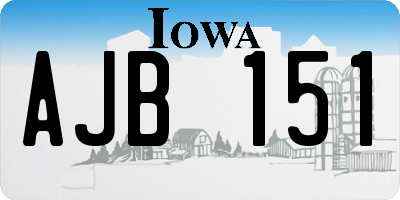 IA license plate AJB151